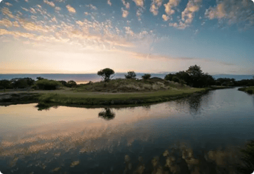 Omgeving Bloemendaal met ondergaande zon