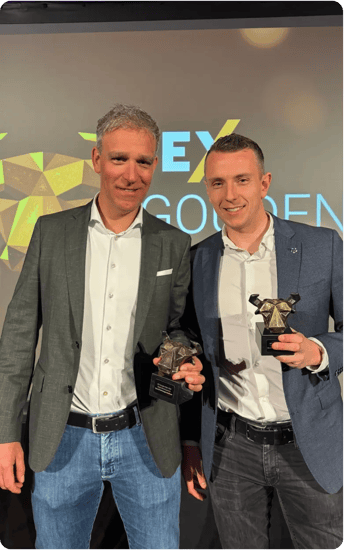 Laurens Leek en Ronald Schut met twee gewonnen IEX Gouden Stieren voor Beste Vermogensbeheerders en Beste klantenservice
