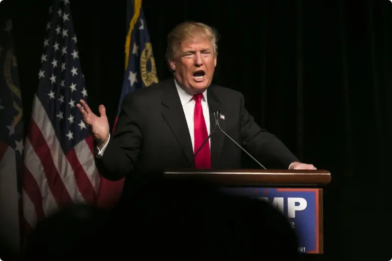 President Donald Trump tijdens een uitspraak