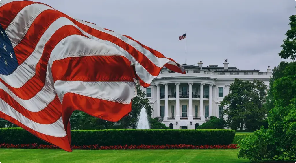 Vlag van Amerika voor Witte Huis